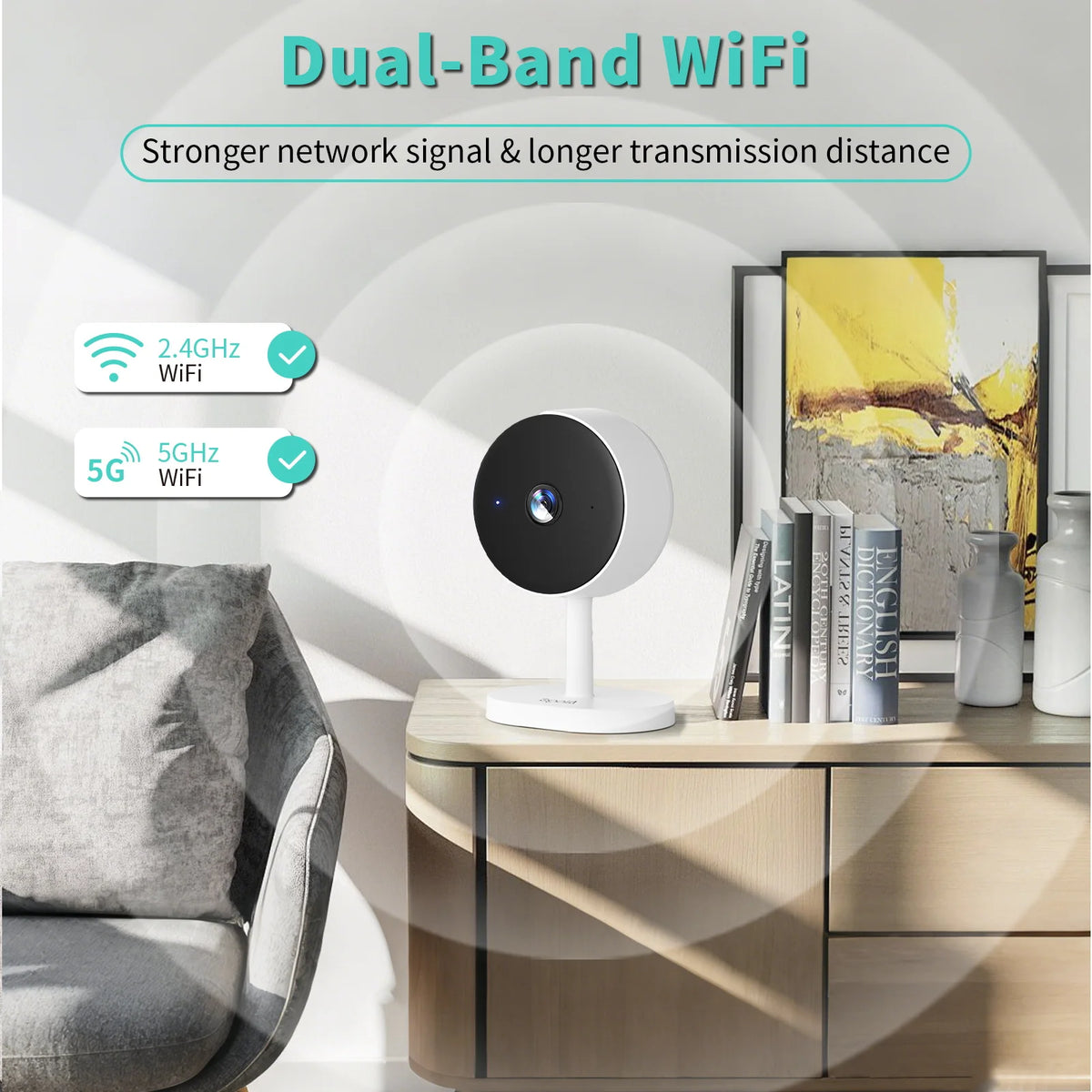 Smart 3MP HD Indoor Home Security Camera for Baby/Elder/Pet/Nanny, With Real-time APP Alert, 2-Way Audio, Human Body Detection