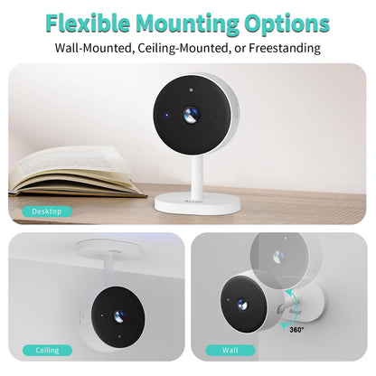 Smart 3MP HD Indoor Home Security Camera for Baby/Elder/Pet/Nanny, With Real-time APP Alert, 2-Way Audio, Human Body Detection