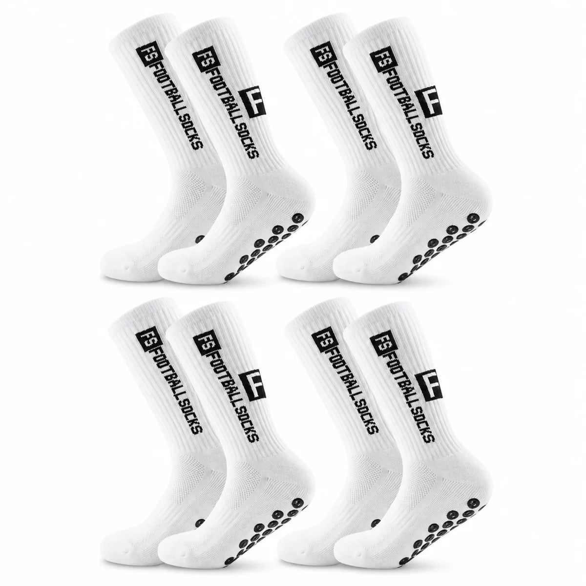 4 Pairs Professional Grip Socks High-Performance Silicone Dots Non-Slip Athletic Crew Socks