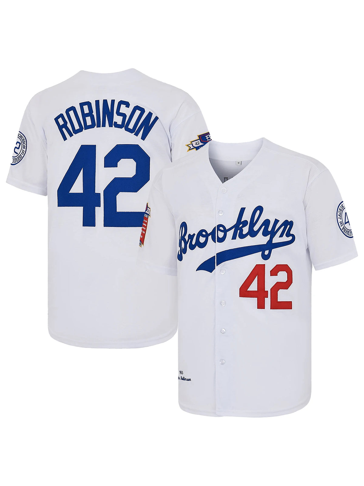 Men's Blue White Beige Letter Embroidery Baseball Shirt，#42 Jackie Robinson Legend Baseball Jersey, Fan Gift