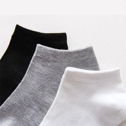 10pairs / Low Black And White Gray Cotton Socks Men's Socks