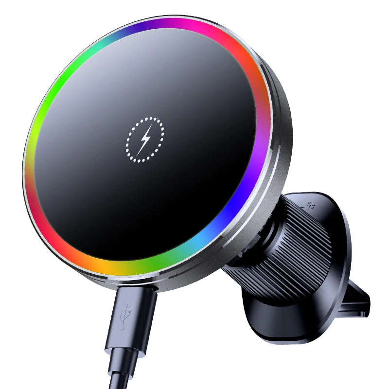 Fan Cooling Car Magnetic Bracket Wireless Charger QI1 Wireless Fast Charging Suitable for iPhone 12-17 Series Car Vent Installation Car Phone Holder