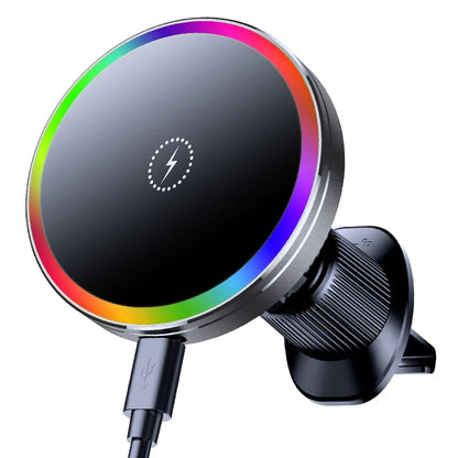 Fan Cooling Car Magnetic Bracket Wireless Charger QI1 Wireless Fast Charging Suitable for iPhone 12-17 Series Car Vent Installation Car Phone Holder