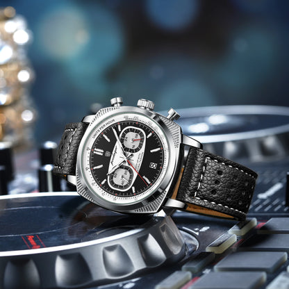 POEDAGAR Fashion Original Men Wristwatch Luminous Waterproof Date Chronograph