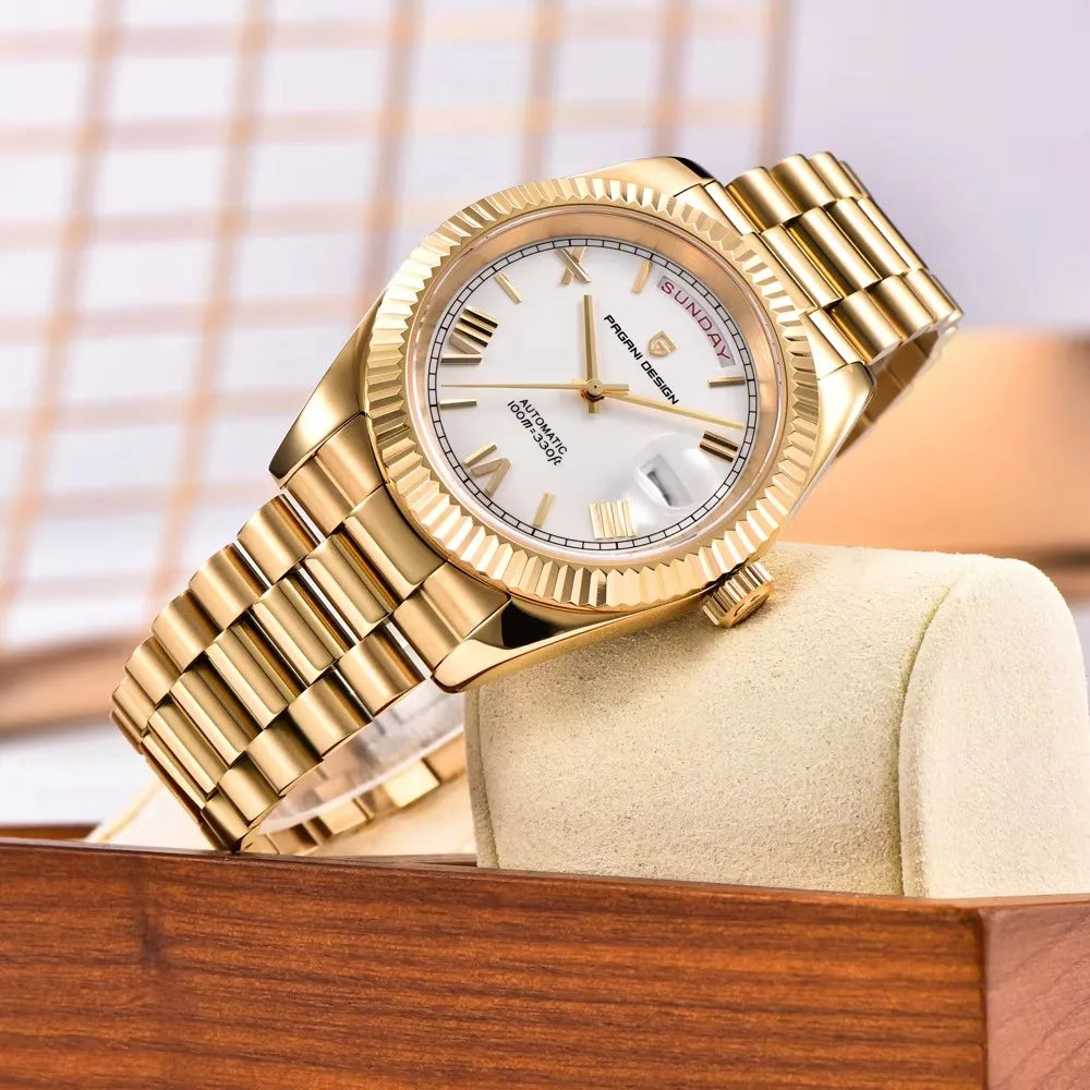 2026 New PAGANI DESIGN DD36 Mens Mechanical Watches Gold Luxury Automatic Watch For Men AR Sapphire Mirror Waterproof