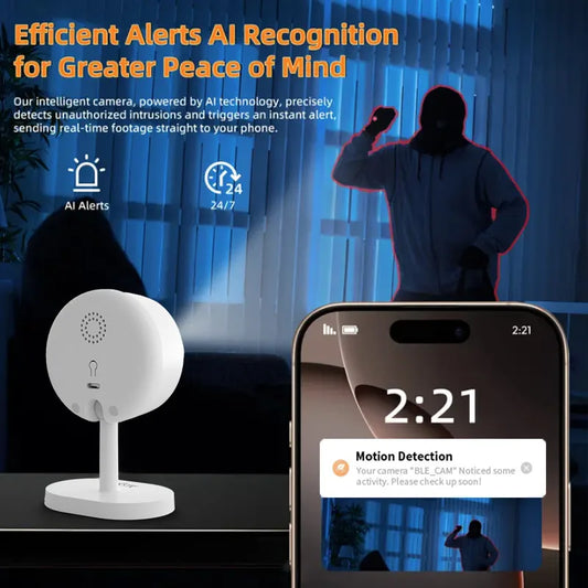 Smart 3MP HD Indoor Home Security Camera for Baby/Elder/Pet/Nanny, With Real-time APP Alert, 2-Way Audio, Human Body Detection