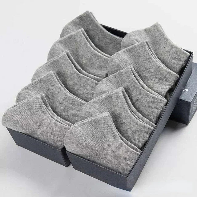 10pairs / Low Black And White Gray Cotton Socks Men's Socks