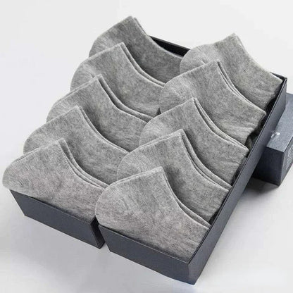 10pairs / Low Black And White Gray Cotton Socks Men's Socks