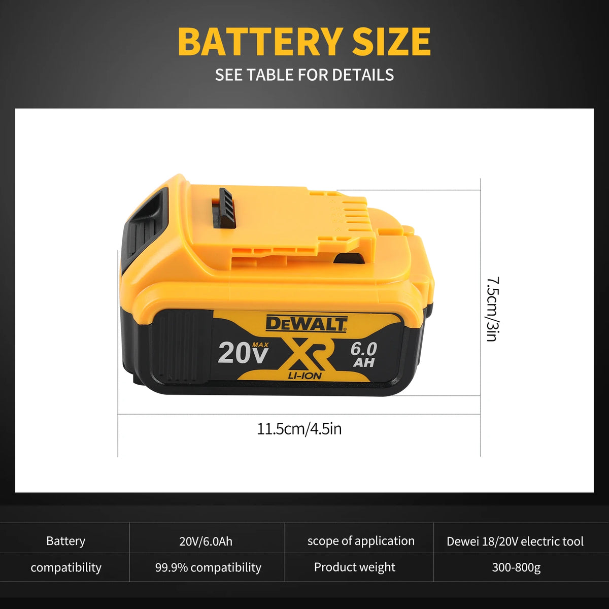 DEWALT DCB206 20V 6.0Ah Lithium Battery,