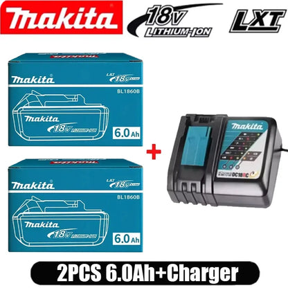 6Ah 100% Original Makita 18V Battery BL1860B Rechargeable Lithium-Ion Battery for Makita 18V Power Tools Replace the Battery.