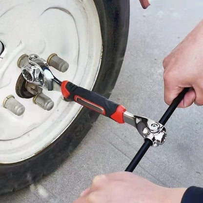 52 in 1 Multi Functional Socket Wrench Set with 360 Degree Rotating Dog Bone Design Universal Spline Wrench 8 to 19mm