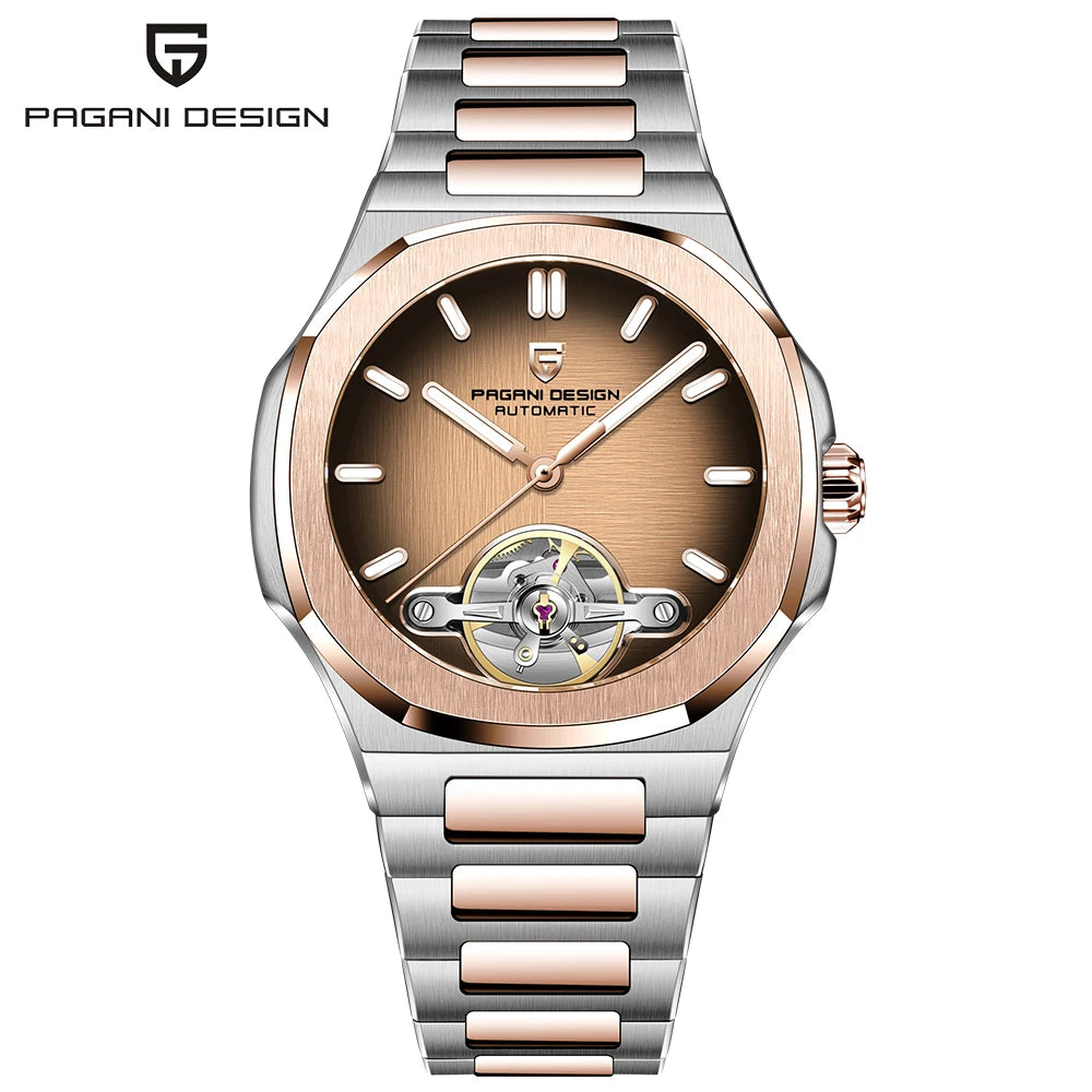 PAGANI DESIGN 2026 Men's Watch Skeleton Luxury Gold Automatic Watch For Men New Stainless Steel Business Mechanical Wristwatch