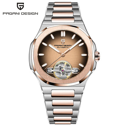 PAGANI DESIGN 2026 Men's Watch Skeleton Luxury Gold Automatic Watch For Men New Stainless Steel Business Mechanical Wristwatch