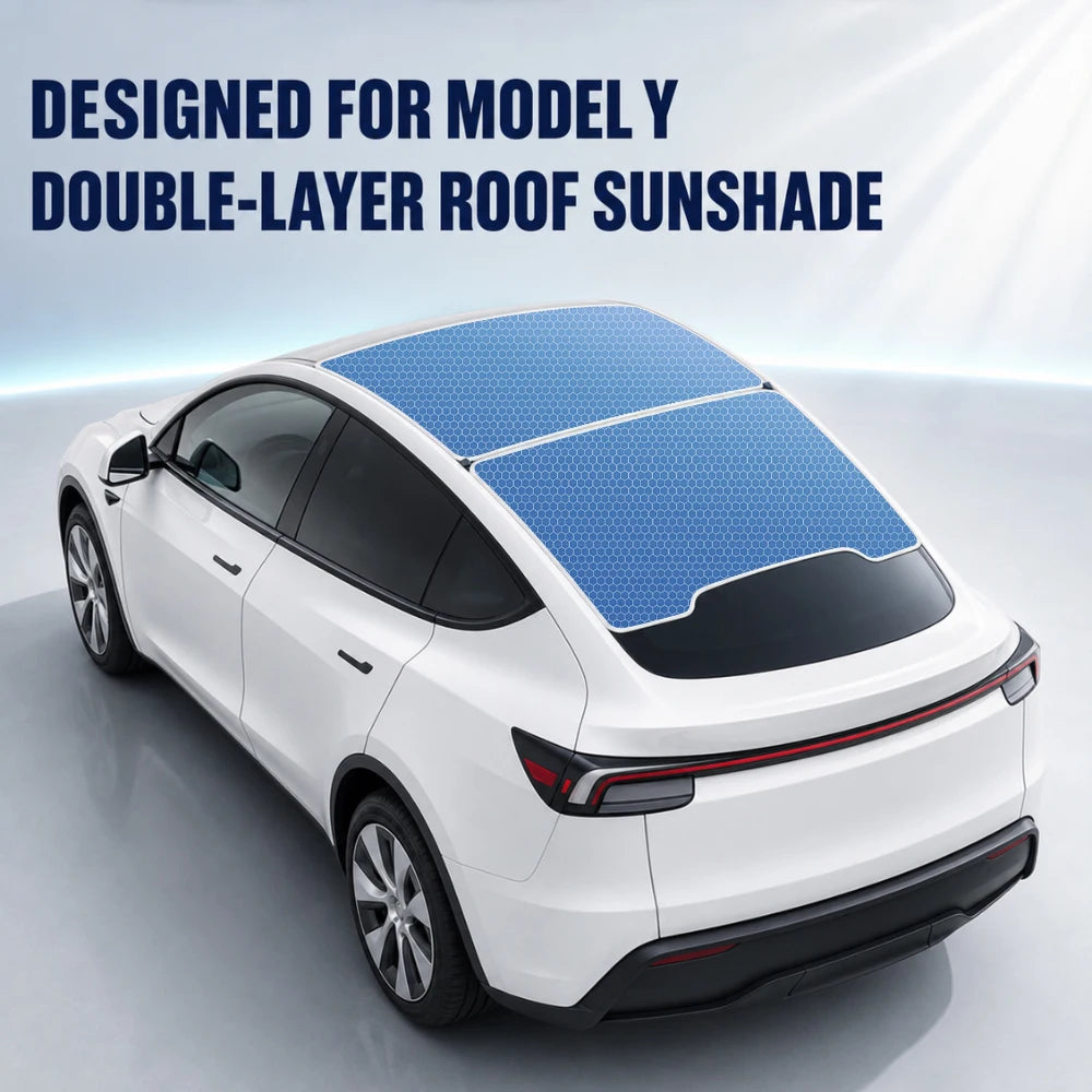 Roof Sunshade for Tesla Model 3/Y 2017-2025 – Panoramic Glass Roof Sun Protection Cover, Interior Sunshade with Storage Bag