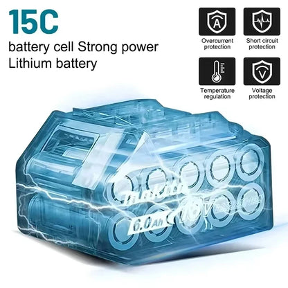 6Ah 100% Original Makita 18V Battery BL1860B Rechargeable Lithium-Ion Battery for Makita 18V Power Tools Replace the Battery.
