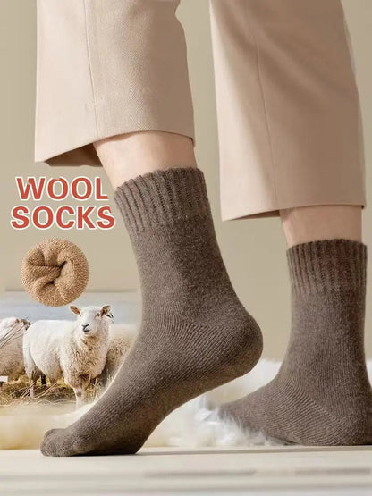 3pairs Merino Rabbit Socks Against Cold Snow Winter Warm Male Sox
