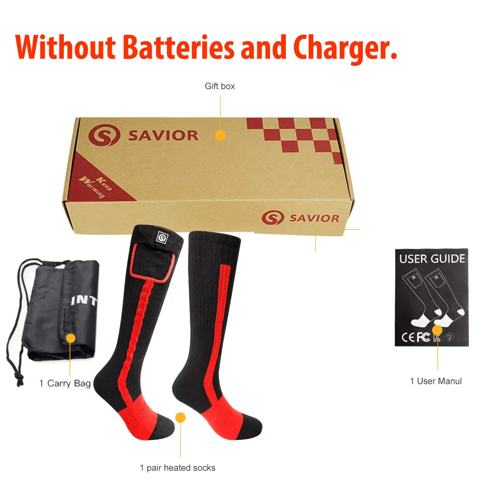 Savior Heated Socks Man Winter Rechargeable