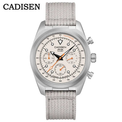 CADISEN Titanium TI-7 MULTISYNC New Moon Mens Watches Canvas