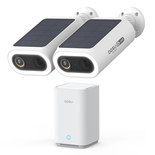 AOSU 4K UHD Solar Camera 2/3/4 pcs Wireless Outdoor 100% Wire-free Security Camera 5000mAh 8MP Wifi Camera AI Detection CCTV Cam
