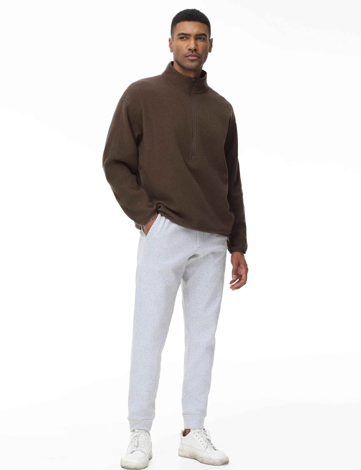 THE GYM PEOPLE Men's Half Zip Oversized Fleece Pullover