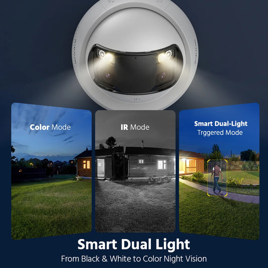 ANNKE 8MP Camera Security Dual Lens Human Detect Two Way Audio 180° Wide View Angle Panoramic Dual Lens Poe IP Camera