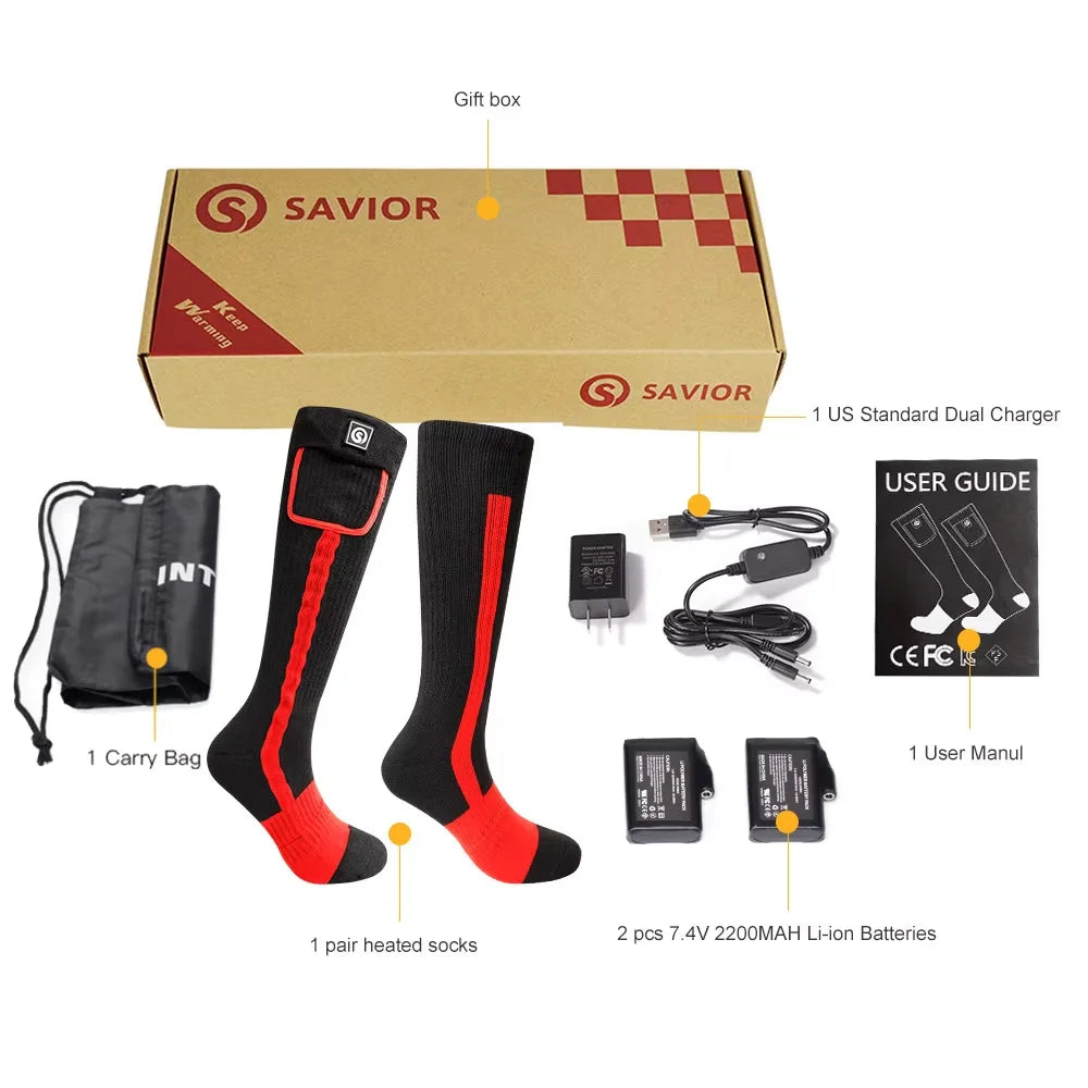 Savior Heated Socks Man Winter Rechargeable