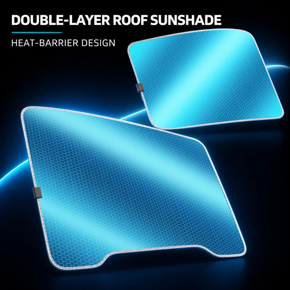 Roof Sunshade for Tesla Model 3/Y 2017-2025 – Panoramic Glass Roof Sun Protection Cover, Interior Sunshade with Storage Bag