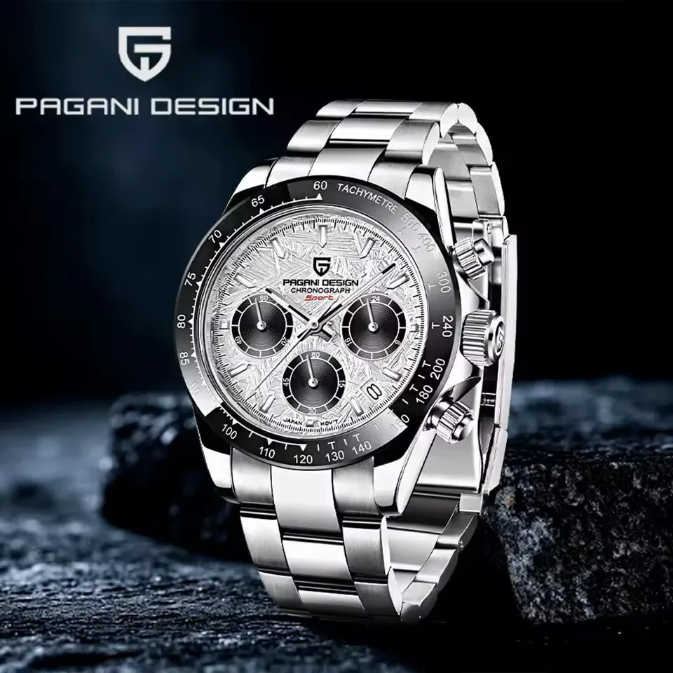 Pagani Design Top Brand Men's Sports Multifunctional Quartz Watch Sapphire Stainless Steel Waterproof Chronograph