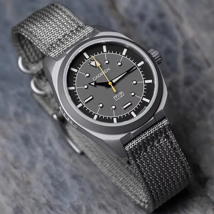 CADISEN TI-7 Autodyne Titanium Automatic Mechanical Watch Man Canvas Wristwatch