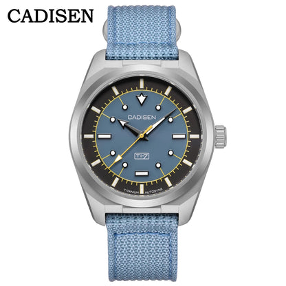 CADISEN TI-7 Autodyne Titanium Automatic Mechanical Watch Man Canvas Wristwatch