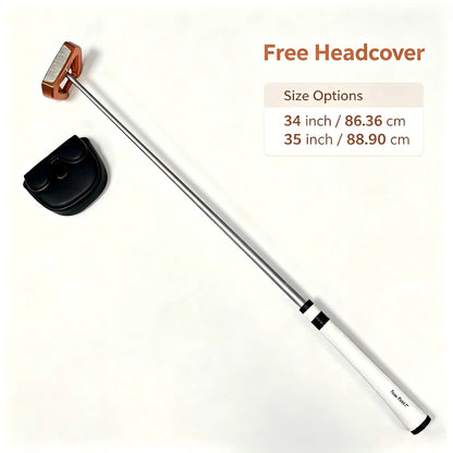 TWX Men Golf Mallet Putter Large Head 2° Pistol Grip Adjustable Weight Screw 34 35 Inch 3 Colors Optional with Headcover