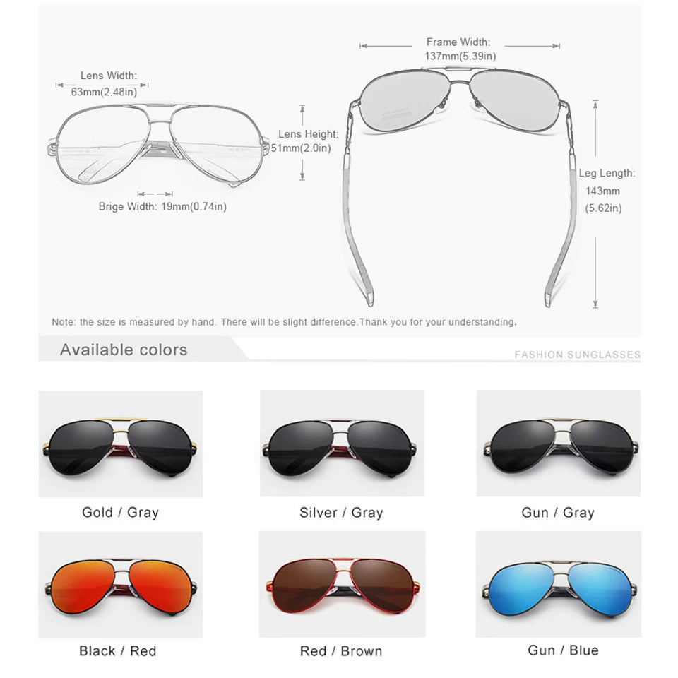CLLOIO Men Classic Aluminum Polarized Sunglasses