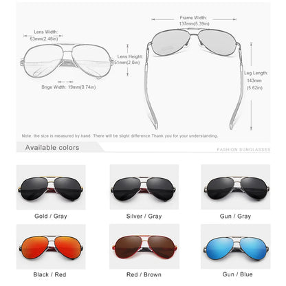 CLLOIO Men Classic Aluminum Polarized Sunglasses