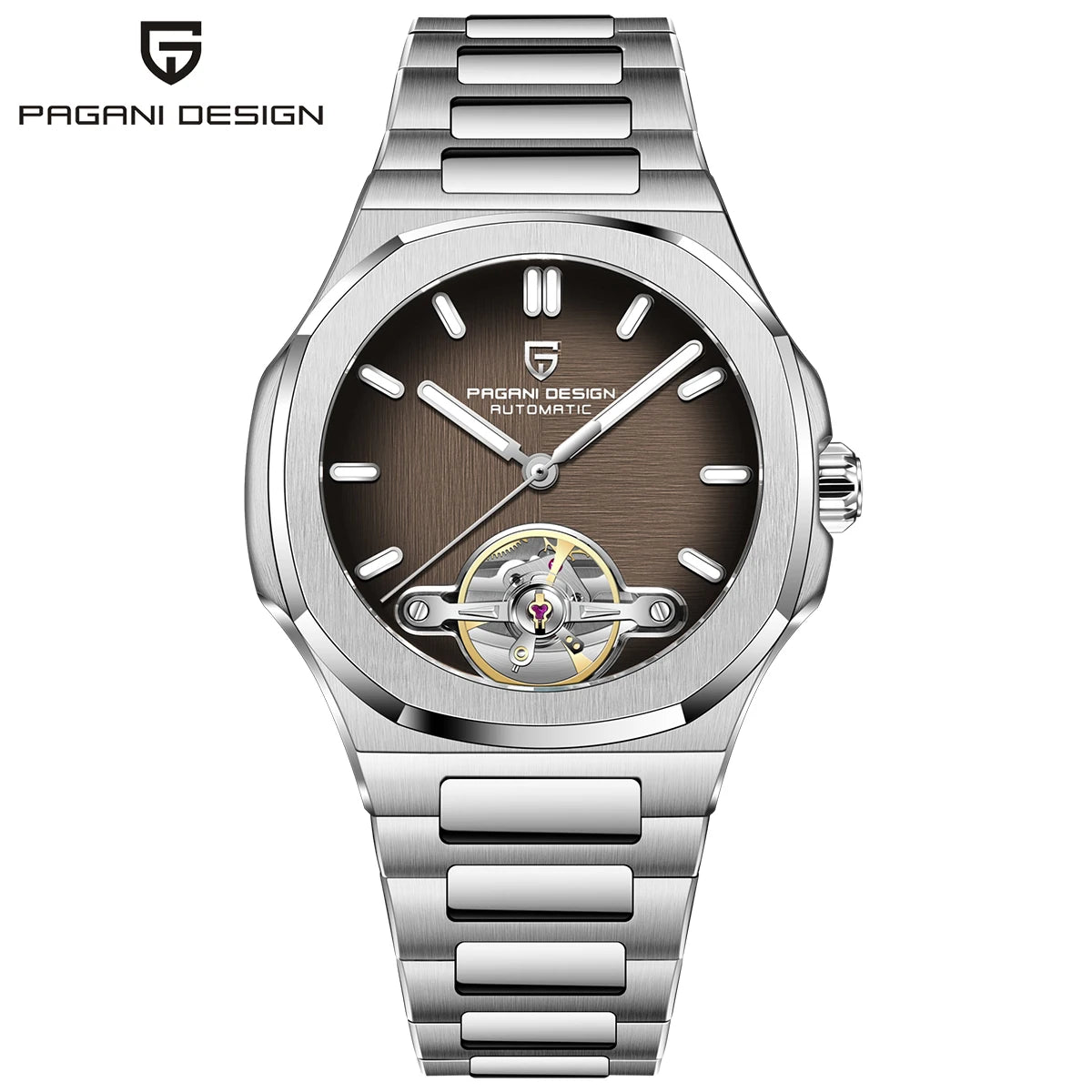 PAGANI DESIGN 2026 Men's Watch Skeleton Luxury Gold Automatic Watch For Men New Stainless Steel Business Mechanical Wristwatch