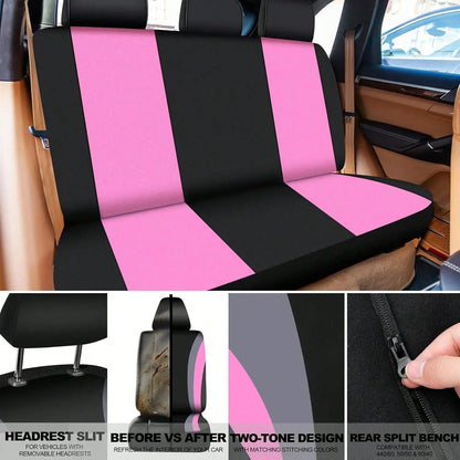 35-Piece Women Fluffy Car Seat Cover Set, Luxury Polyester Fiber Car Interior Combo, Soft Steering Wheel Cover, Cup Holder Coasters, Safety Belt Shoulder Pads & Gear Shift Cover, Universal Fit, Easy to Install