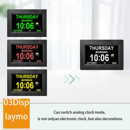Dementia Clocks for Seniors, Digital Clock with Day and Date | Large Font, Multiple Alarm Clocks, Multiple Interface Displays, Automatic Dimming, Remote Control