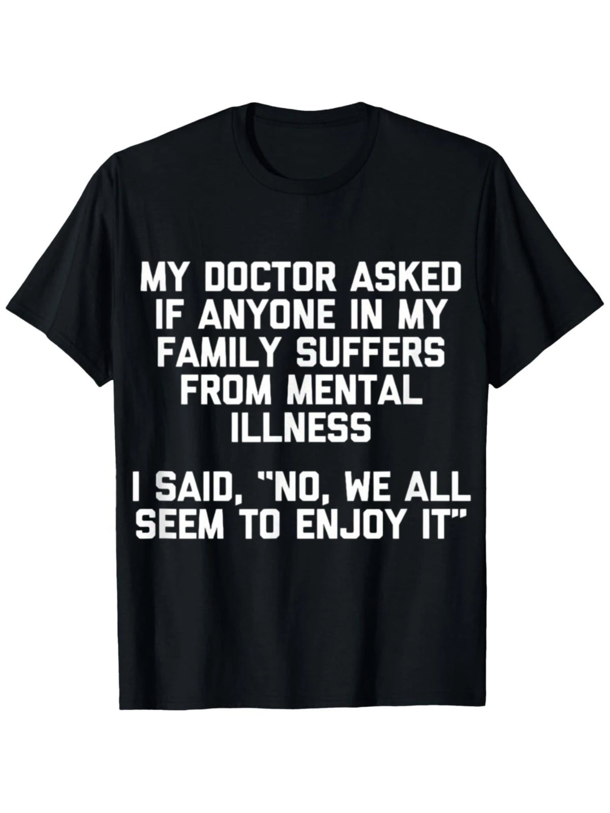 Men's Crew Neck T-Shirt, Loose Version Black Lightweight Cotton
