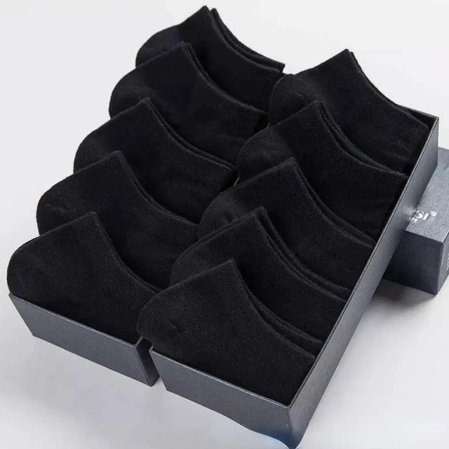 10pairs / Low Black And White Gray Cotton Socks Men's Socks
