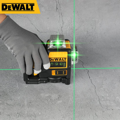 DEWALT 12V MAX Green Beam 3x360 Laser Level DW089LG, IP65 Waterproof Dustproof with Magnetic Bracket for Versatile Construction Leveling