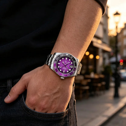 PAGANI DESIGN 2026 GMT Watches Dark Dial Men Luxury Sapphire Luminous Automatic Mechanical Watch