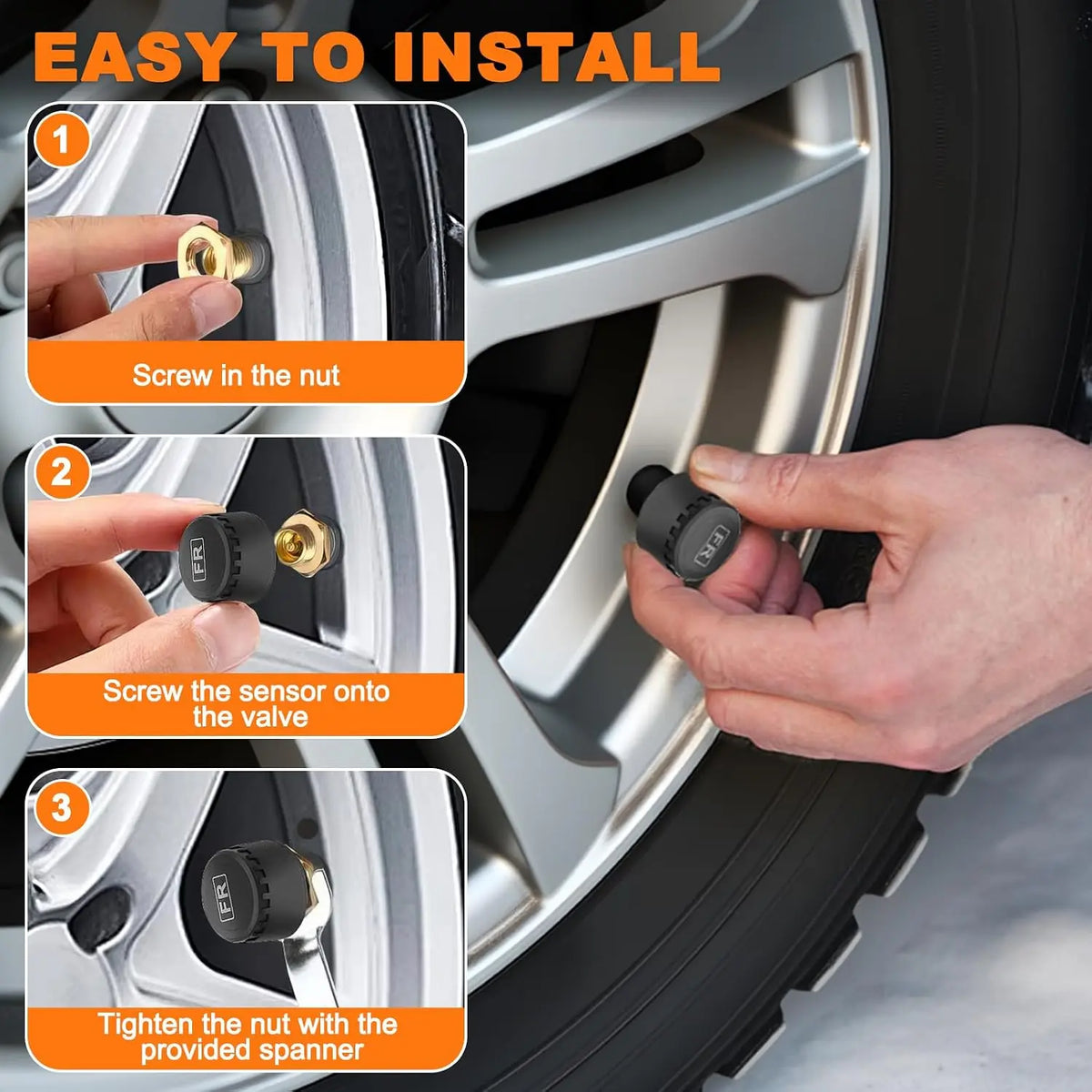 Tire Pressure Monitoring System, Universal Wireless TPMS with Solar And USB Charging,