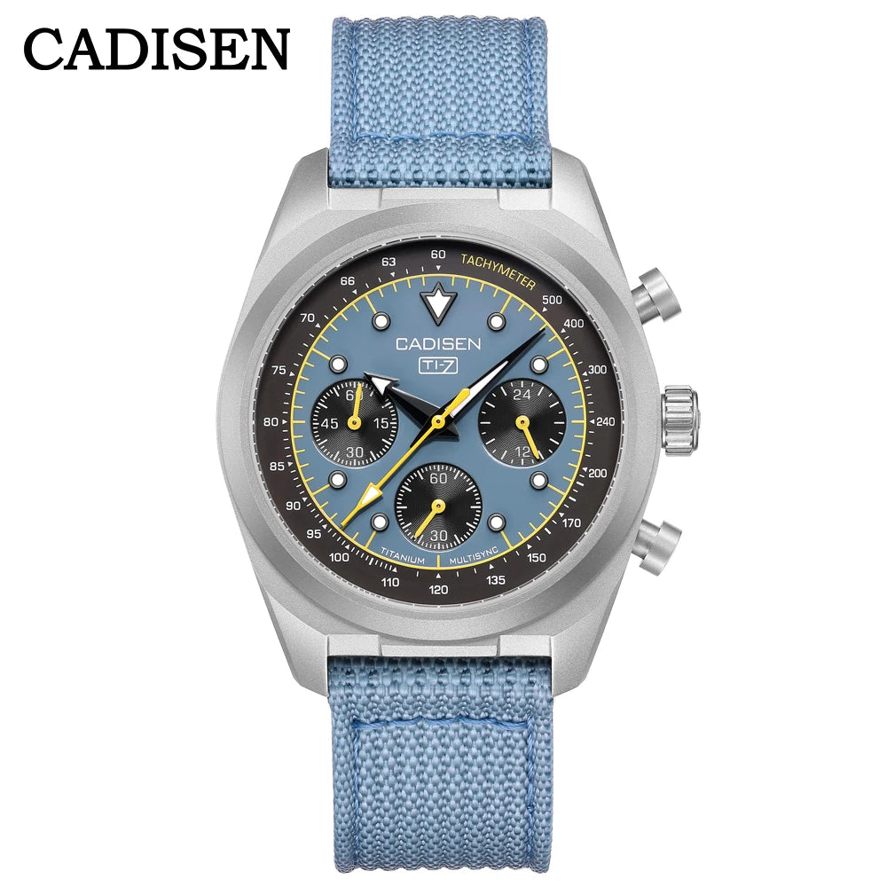 CADISEN Titanium TI-7 MULTISYNC New Moon Mens Watches Canvas