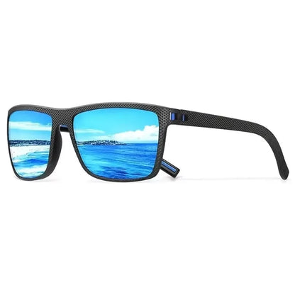 10PCS Men's and Women's Textured Square Polarized Sunglasses, Multi-colored Mirror Lenses