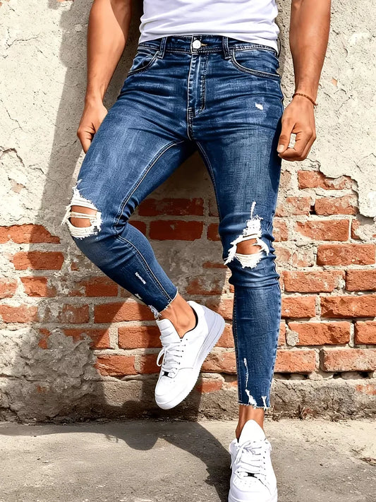 Men'S Casual Skinny Fit Distressed Jeans,