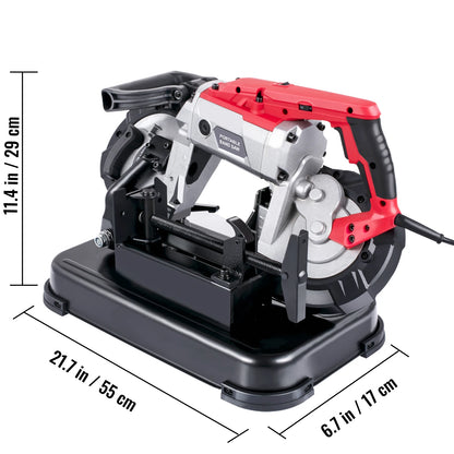 SucceBuy Portable BandSaw 5Inch Cutting Capacity Cordless Variable Speed 10Amp Motor Deep Cut Bandsaw for Metal Wood Pipes Rebar