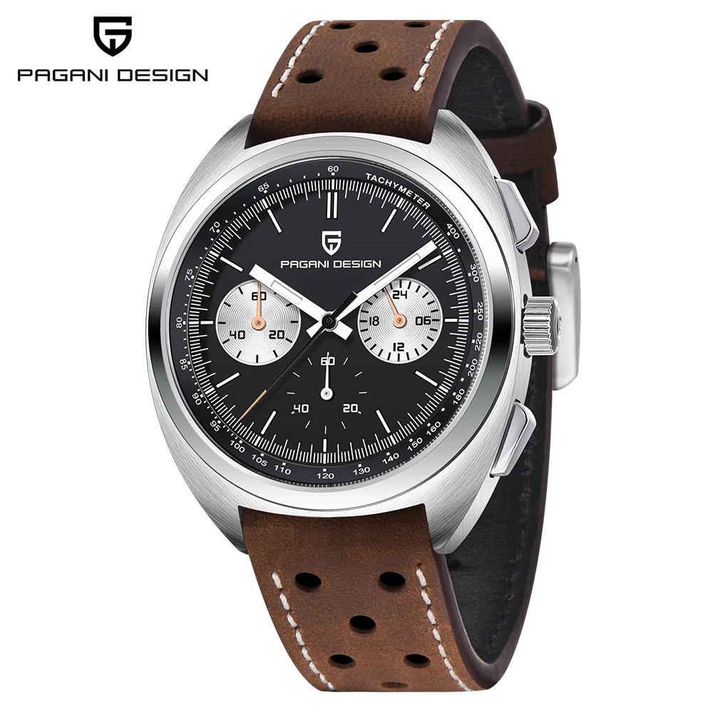 2026 Retro Luxury Men's Quartz Watches PAGANI DESIGN Sports Chronograph VK63 Watch For Men AR Sapphire Waterproof Leather Clock
