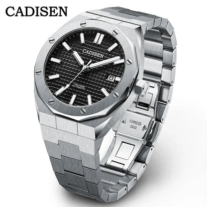 CADISEN Automatic Mens Watches Fashion Top Brand Stainless Steel Sapphire Glass MIYOTA 8215 Watch Men Mechanical Wristwatch