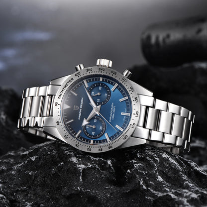 PAGANI DESIGN 2026 New Retro Blue Mens Watches Moon Quartz Watch For Men