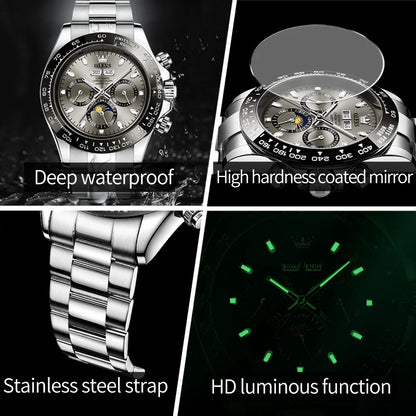 OLEVS 6654 Luxury Mens Watch Chronograph Automatic Mechanical Wristwatch Waterproof