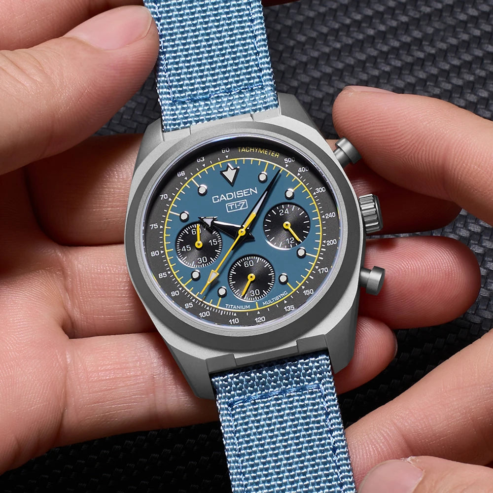 CADISEN Titanium TI-7 MULTISYNC New Moon Mens Watches Canvas